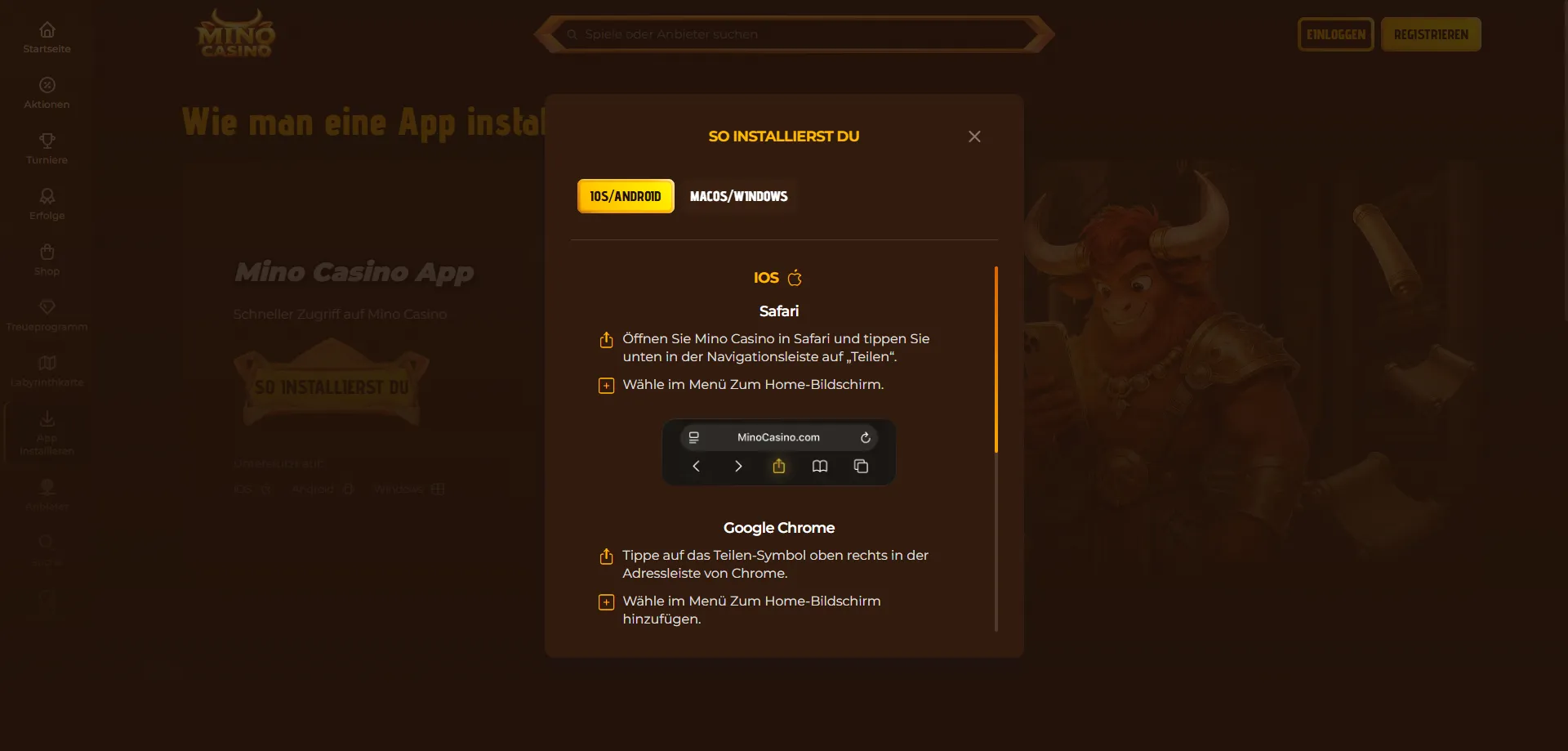 Mino Casino su mobile — gioca da smartphone senza app da scaricare